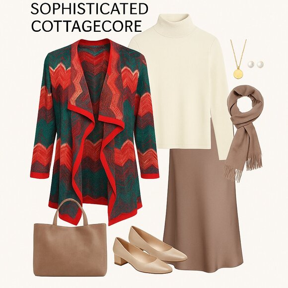 ✨ Multiples Chevron Open-Front Cardigan Sweater – Size Small ✨ - Picture 6 of 15